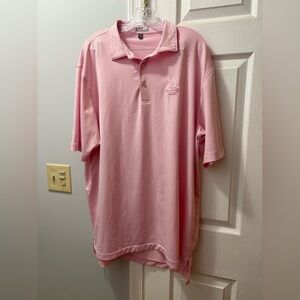 Peter Millar Pinehurst Golf Polo Size XL Pink/White Stripes
